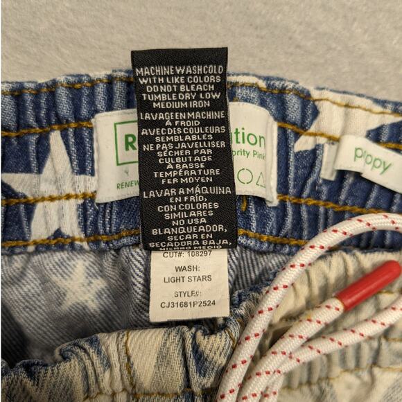 Re-Generation Shorts Womens Large Light Denim Stars Sustainable Y2K - Picture 10 of 11